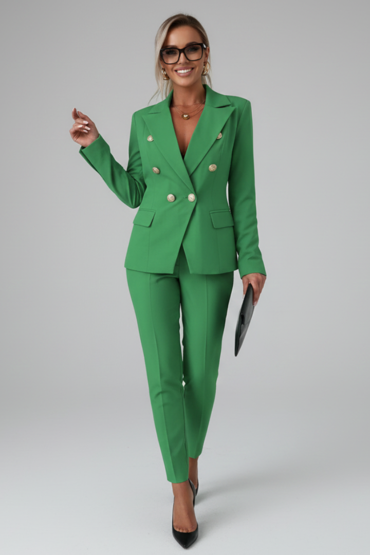 Women's Suit Set — Blazer & Straight-Leg Trousers