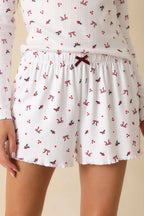 Women's Z Supply White Multi Luxe Holly Pajama Shorts | 95% Polyester & 5% Spandex 1