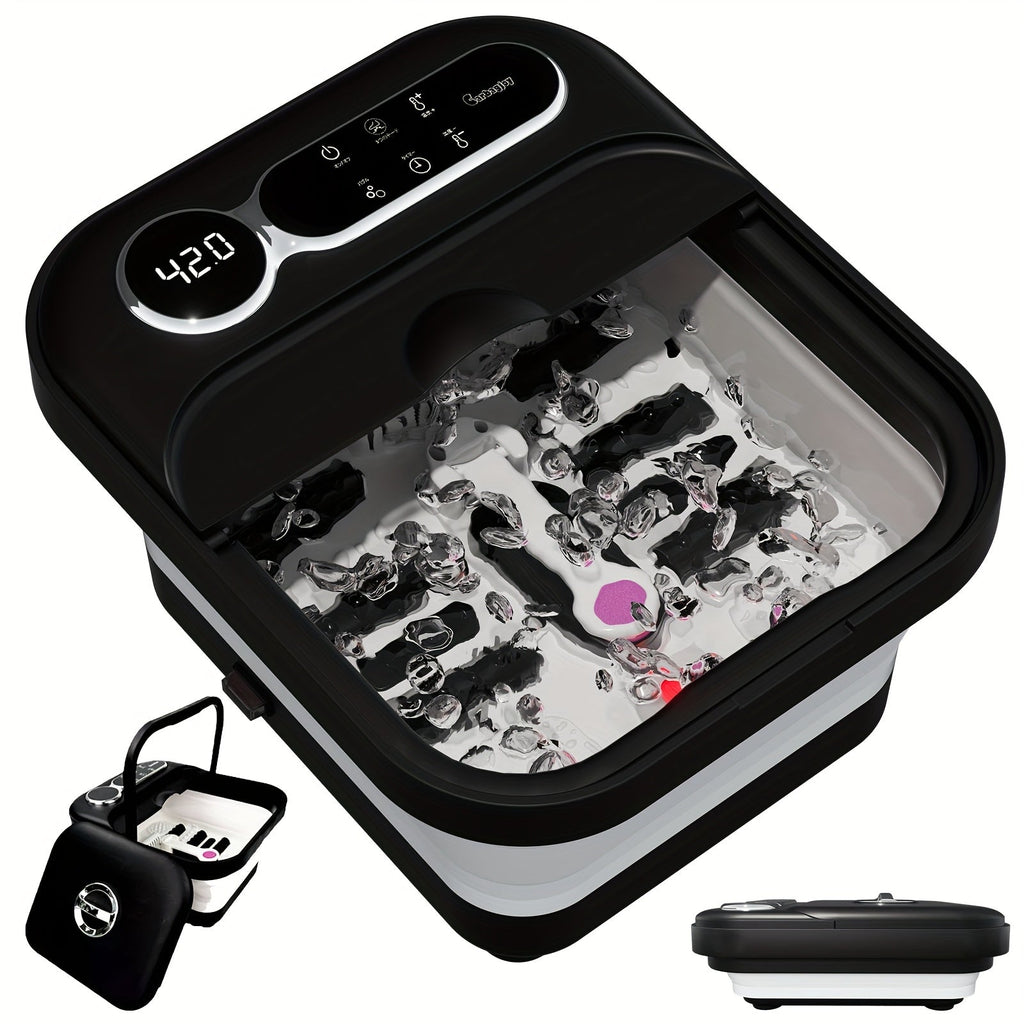 Collapsible Foot Spa & Massager — Heated Bath, Rollers, Bubbles & Timer