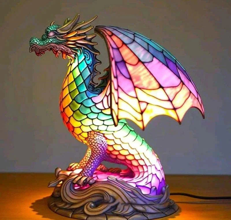 Artistic sculptural table lamp - Dragon design