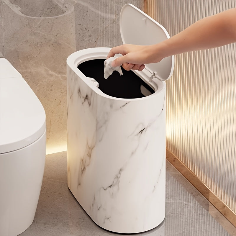 Cream white trash can