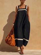 Model in sleeveless summer maxi dress