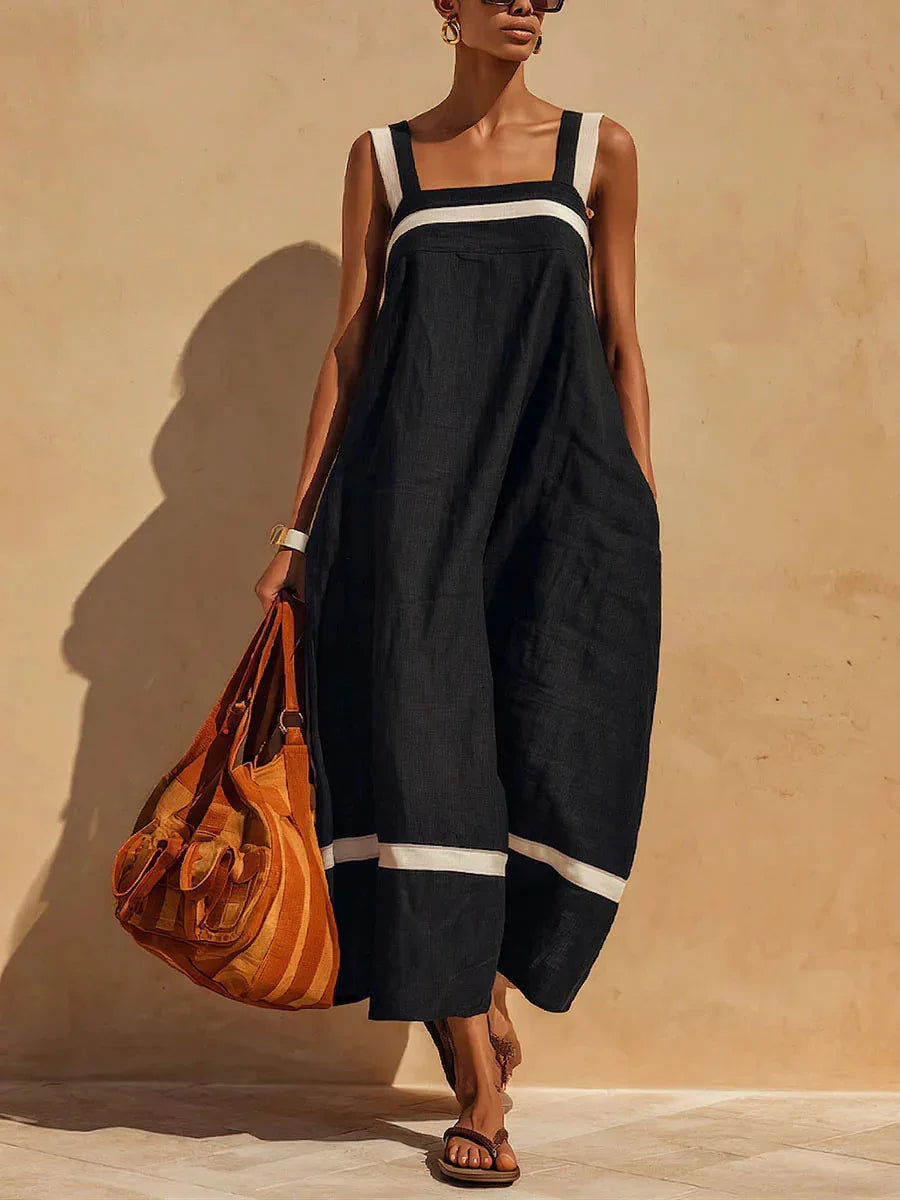 Model in sleeveless summer maxi dress