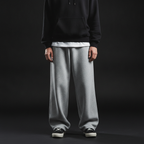 Men's oversized wide-leg sweatpants in gray