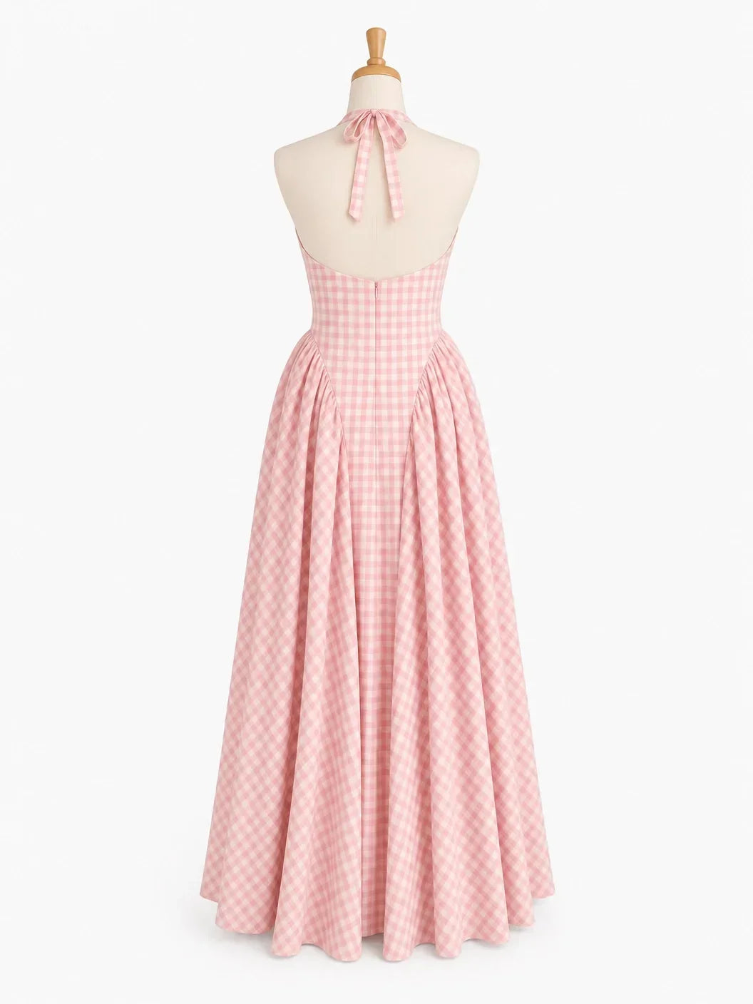 Women's Elegant French Style Pleated Maxi Dress – V-Neck Ruched...
