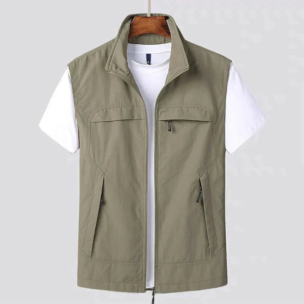 Khaki quick-dry breathable athletic vest