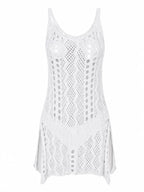 Women's Crochet Hollow Out Beach Cover-Up Dress – Split Hem Boho...